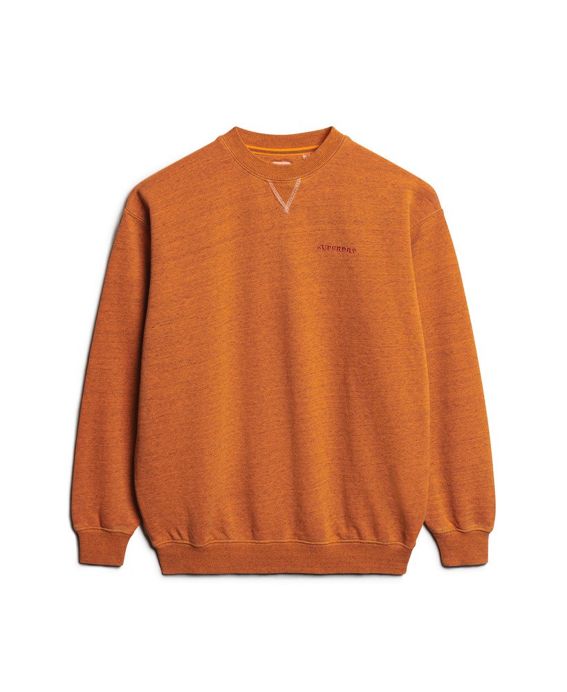 essential logo overdyed sweatshirt in denver orange
