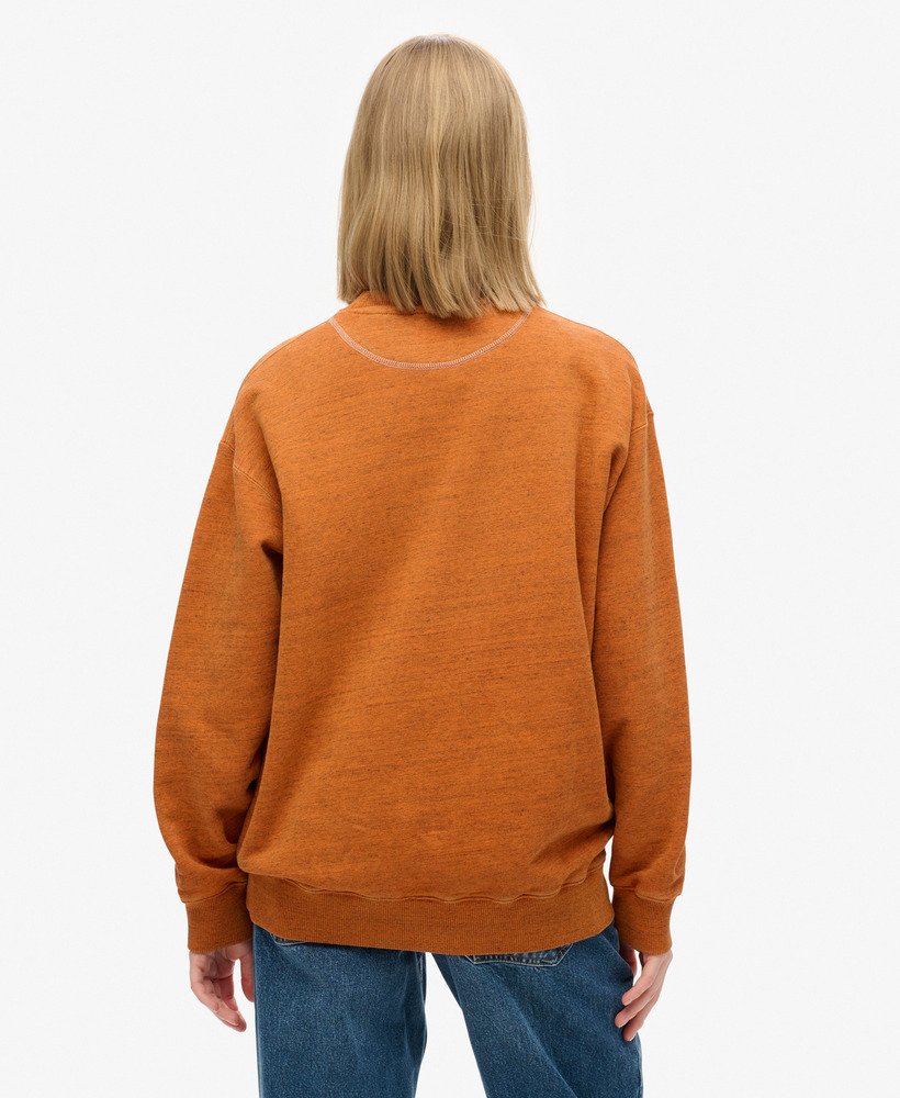 essential logo overdyed sweatshirt in denver orange