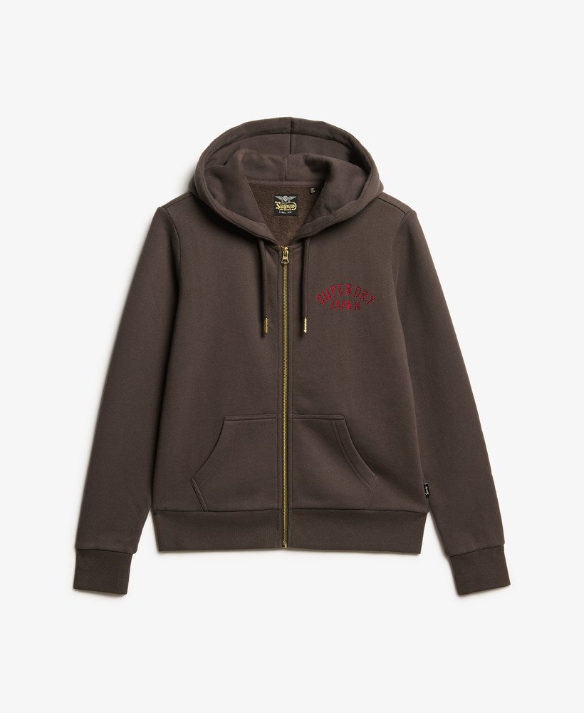 tattoo rhinestone zip hoodie in vintage black