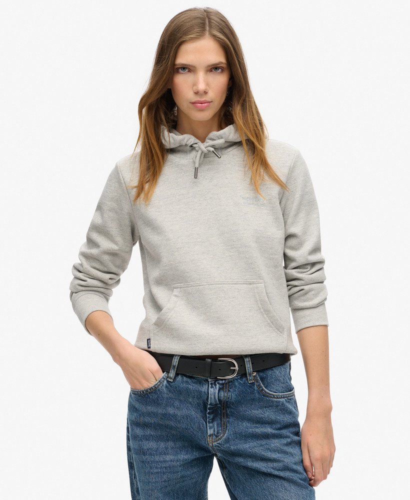 essential logo hoodie in varsity grey grindle