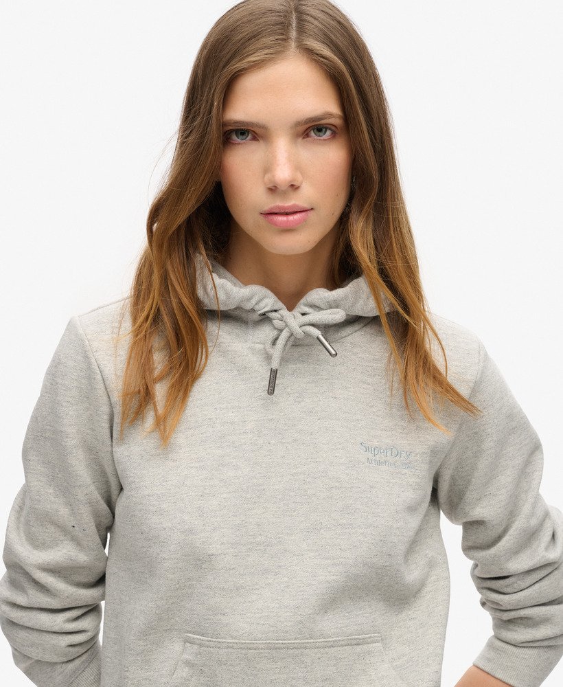 essential logo hoodie in varsity grey grindle