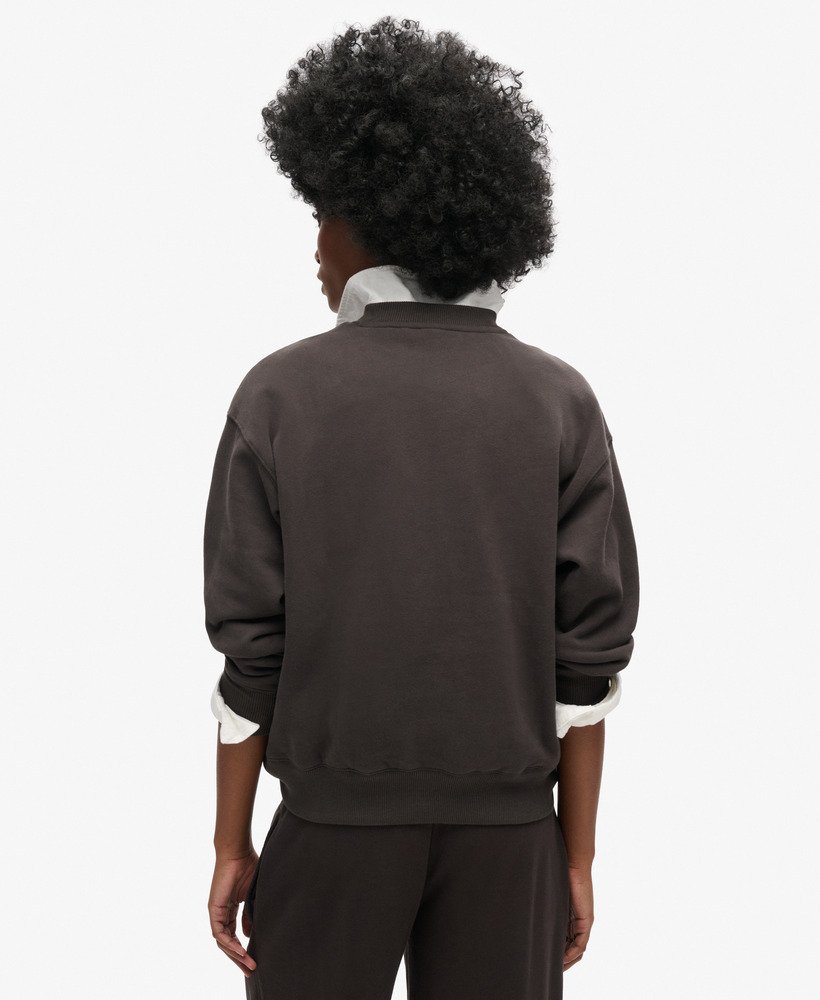 essential logo relaxed fit sweatshirt in bison black