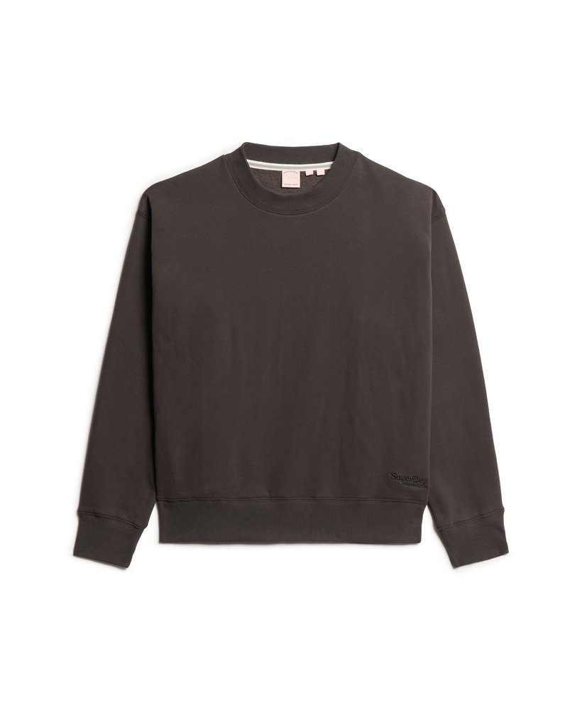 essential logo relaxed fit sweatshirt in bison black