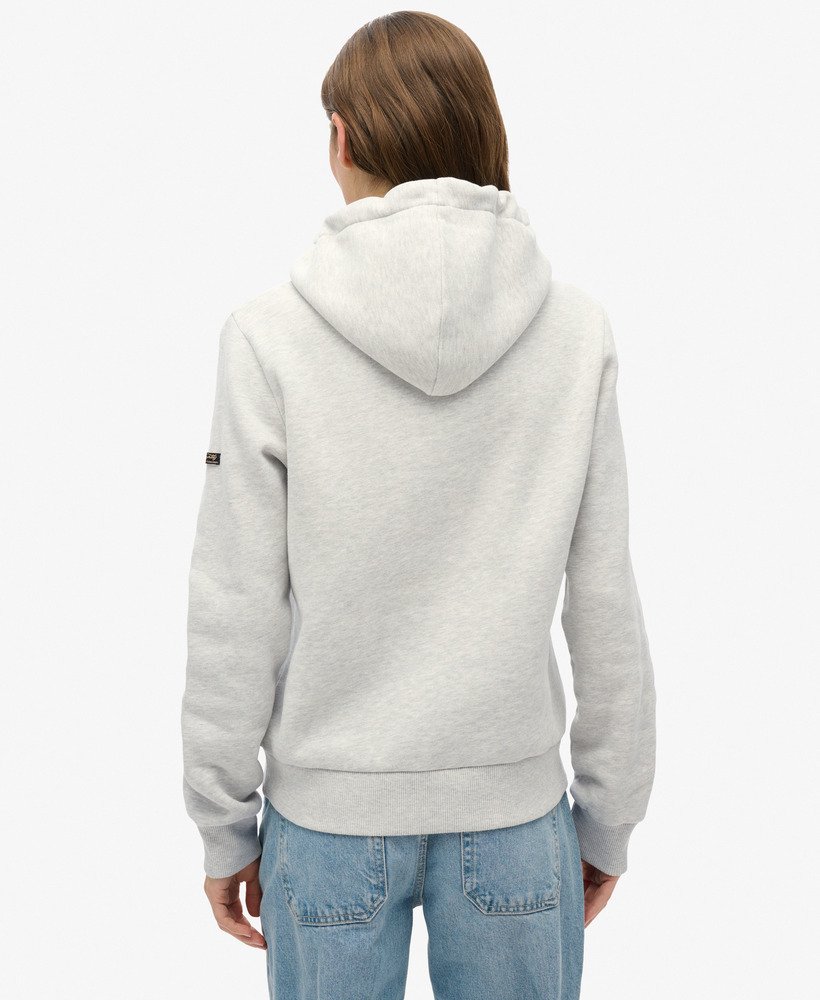 vintage logo premium floral hoodie in glacier grey marl