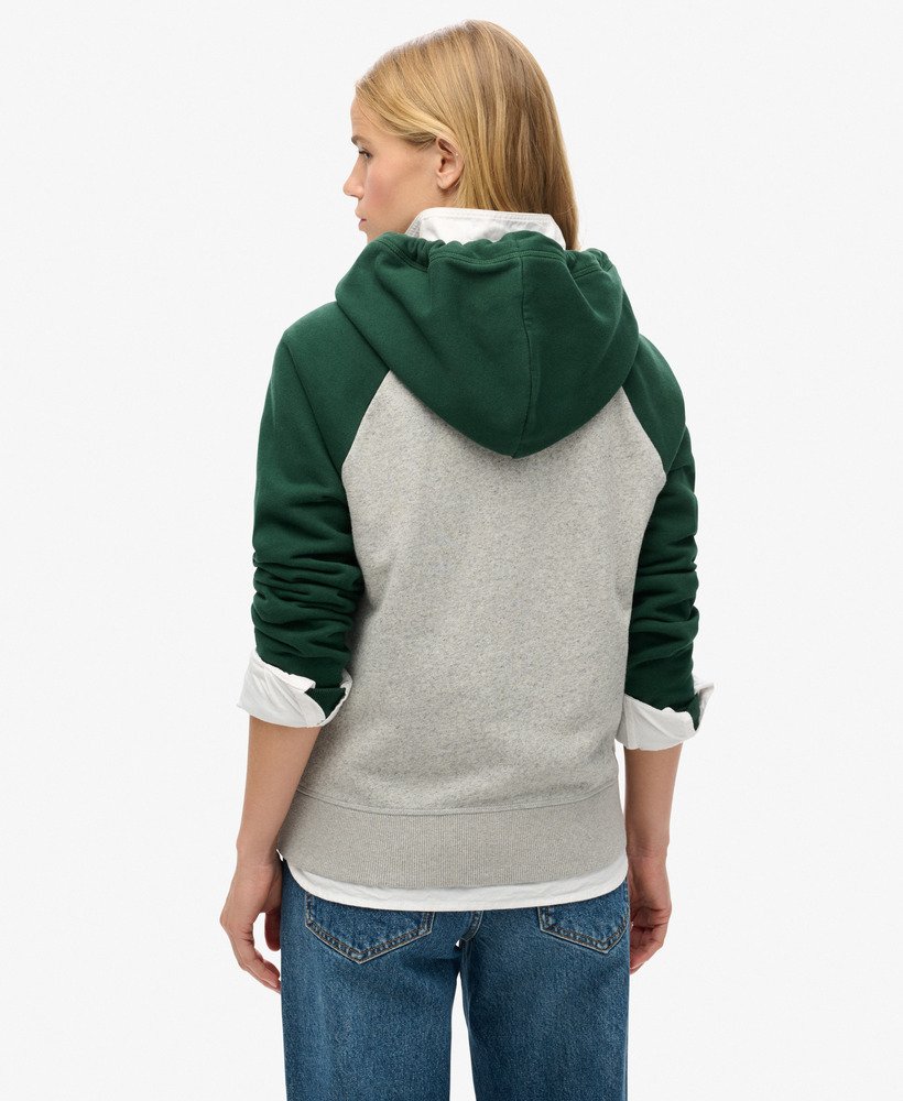 essential baseball zip hoodie in emaille groensportief grijs mrl