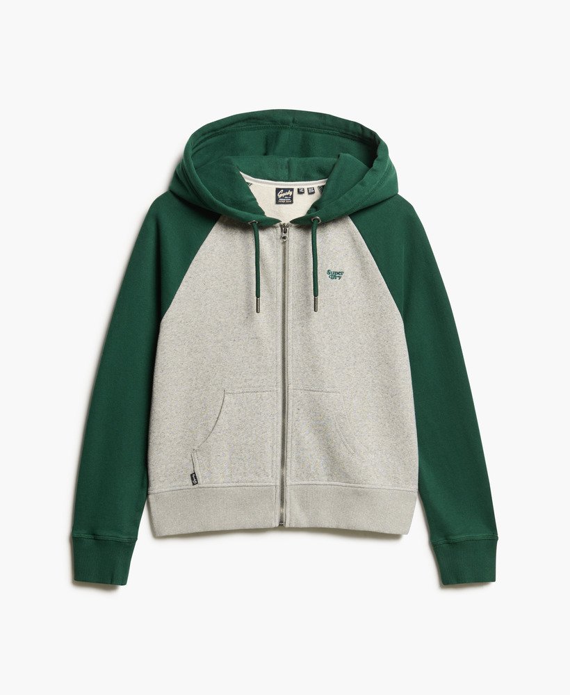 essential baseball zip hoodie in emaille groensportief grijs mrl