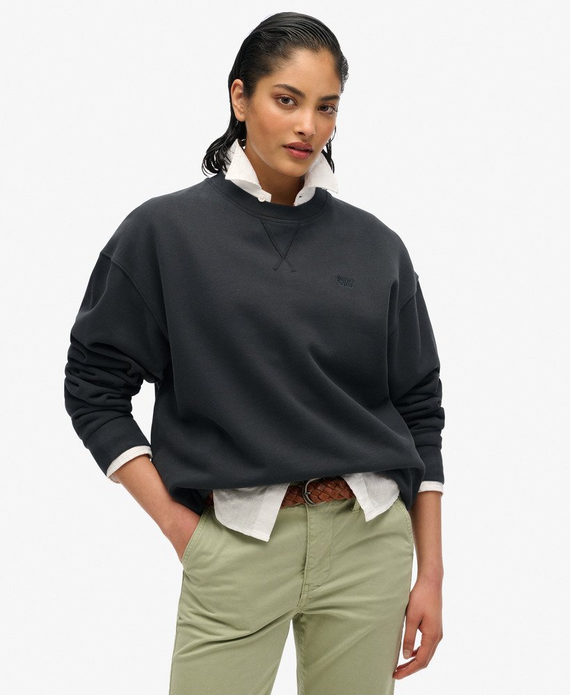 studios crew-sweatshirt in gewassen zwart