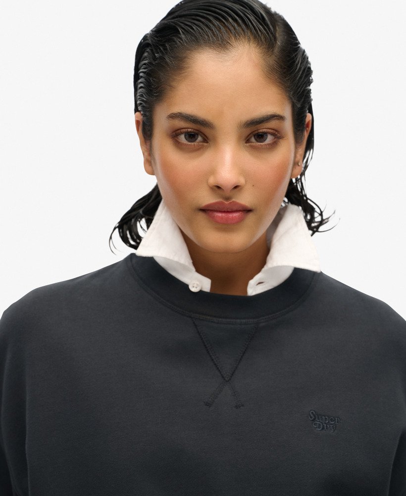studios crew-sweatshirt in gewassen zwart