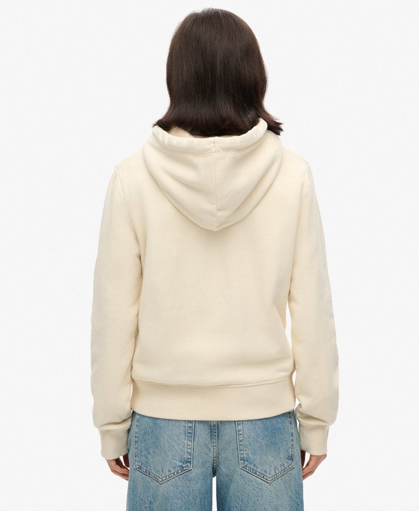 premium script entry hoodie in tapioca cream beige