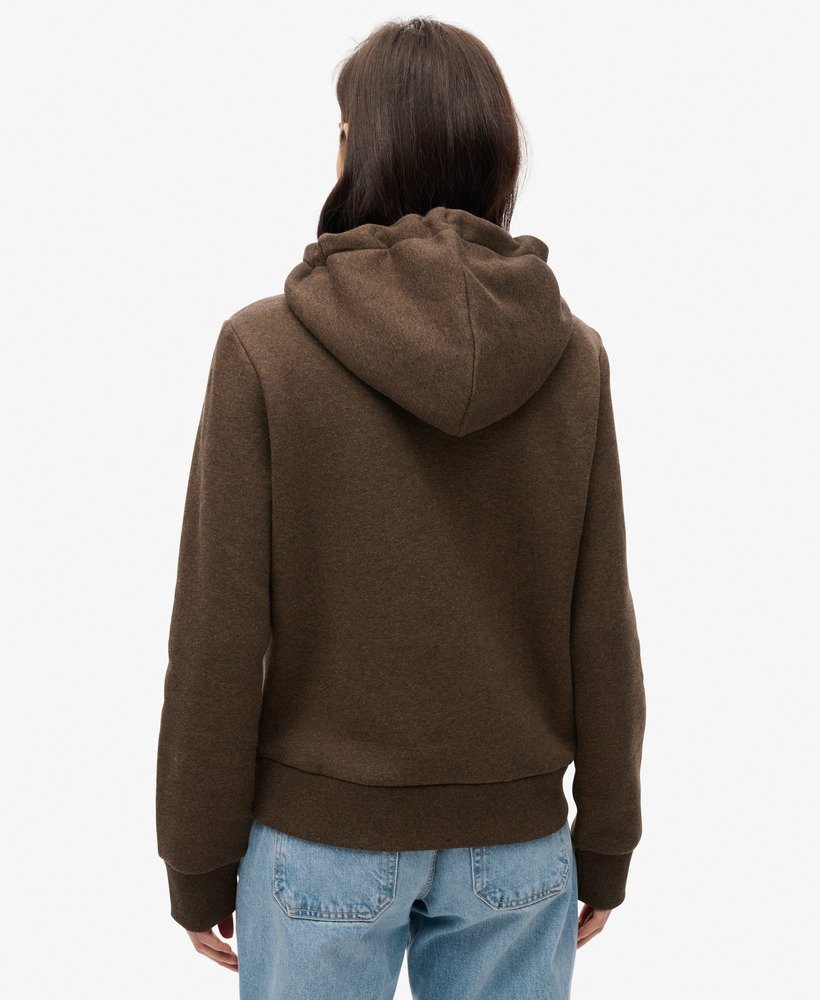 archive graphic hoodie in donkerbruin gemêleerd