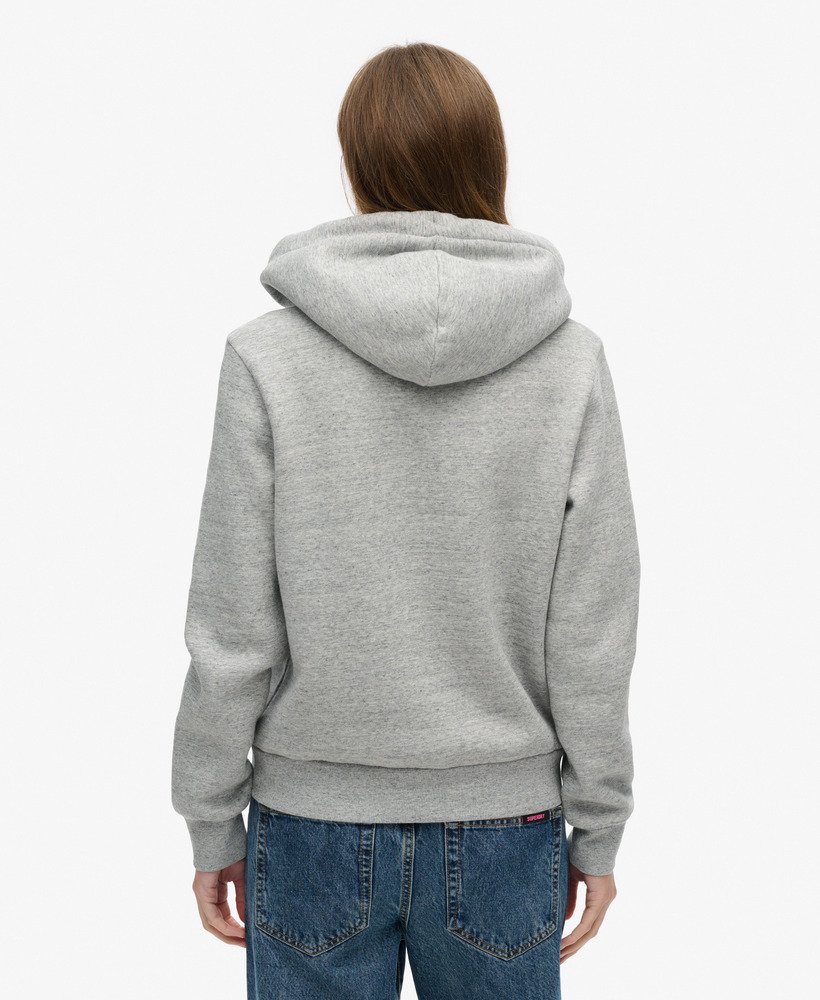 new york vintage logo graphic hoodie in athletic grey marl