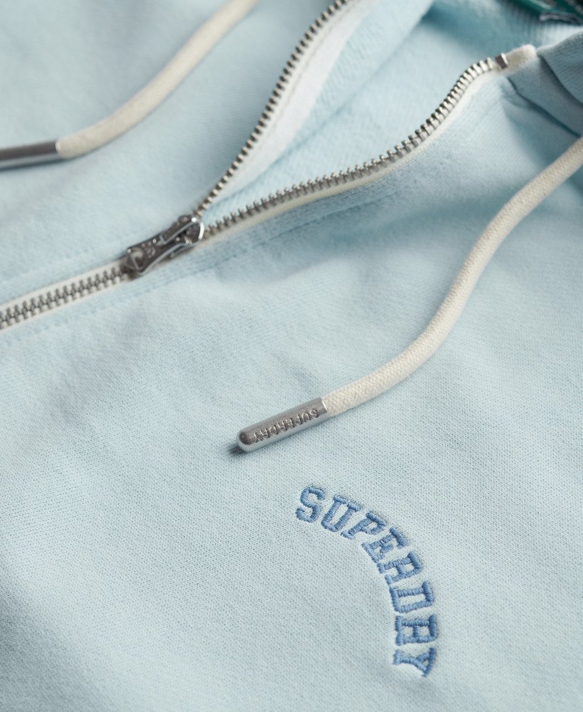 essential logo oversized raglan zip hoodie in winter sky blue
