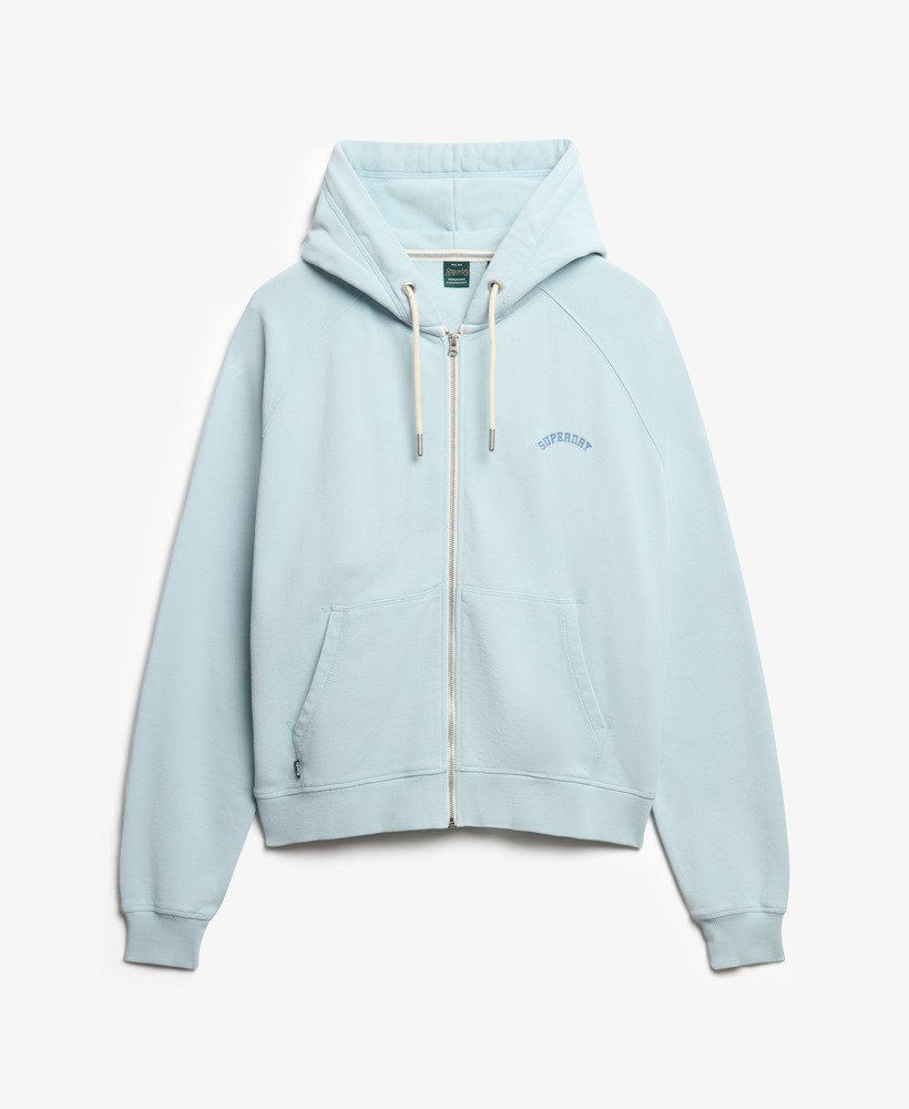 essential logo oversized raglan zip hoodie in winter sky blue