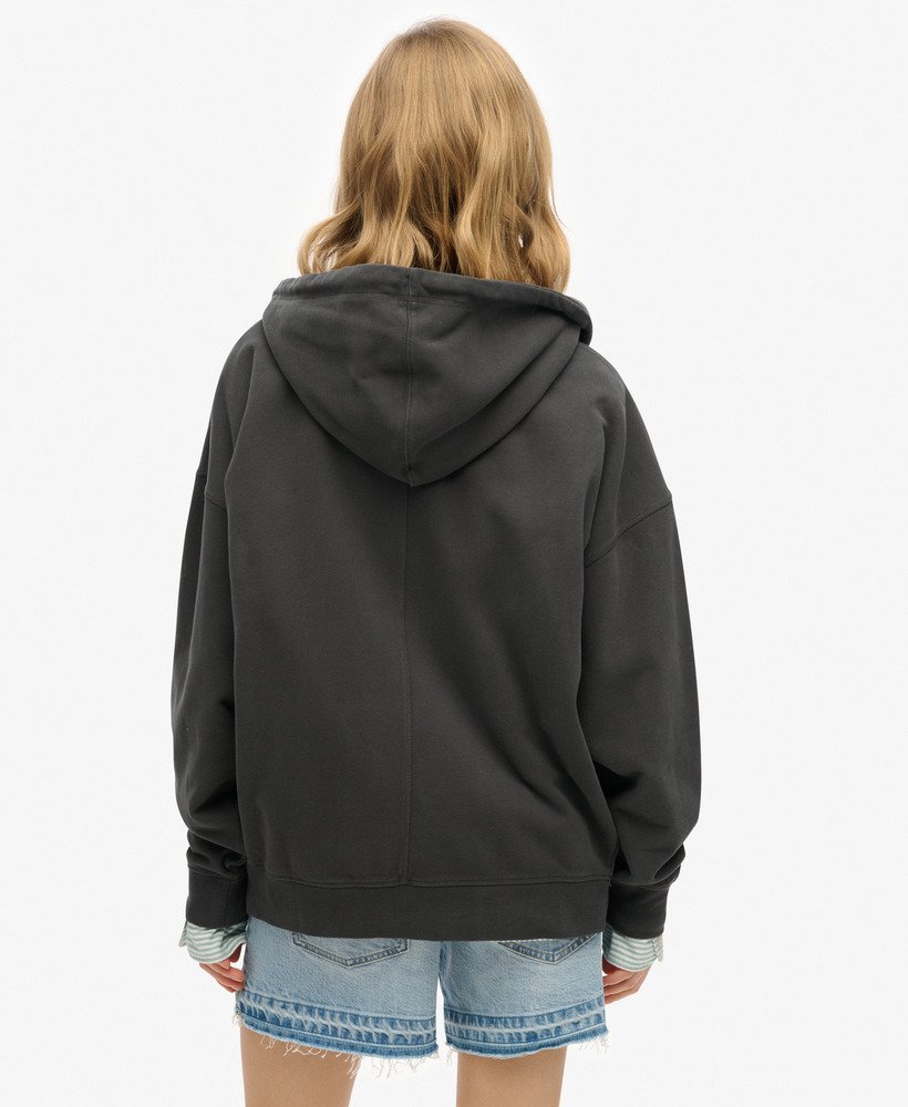 studios zip hoodie in gewassen zwart