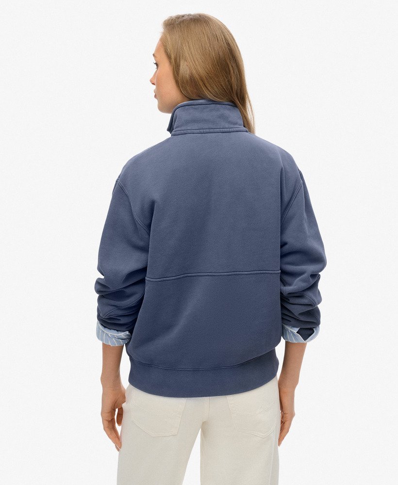 essential logo oversized half zip sweatshirt in lauren navy
