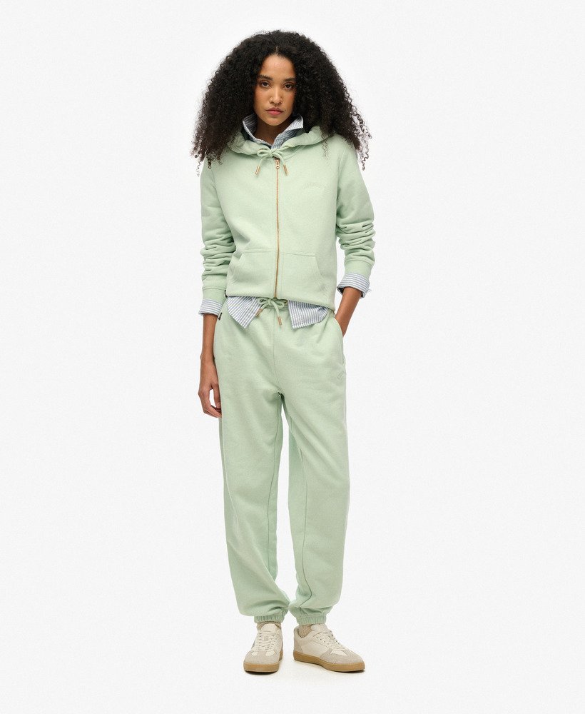 essential logo zip hoodie in surf spray green