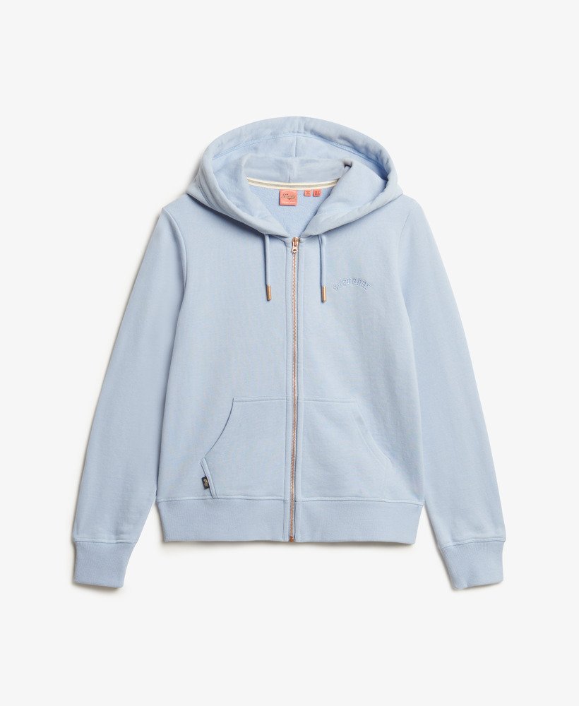 essential logo zip hoodie in rich blue