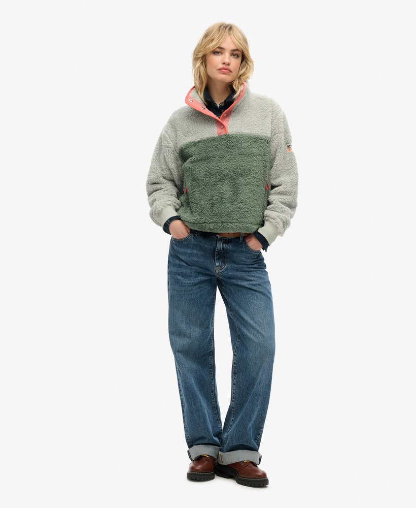 superzachte mash-up henley-trui in puritan grey.