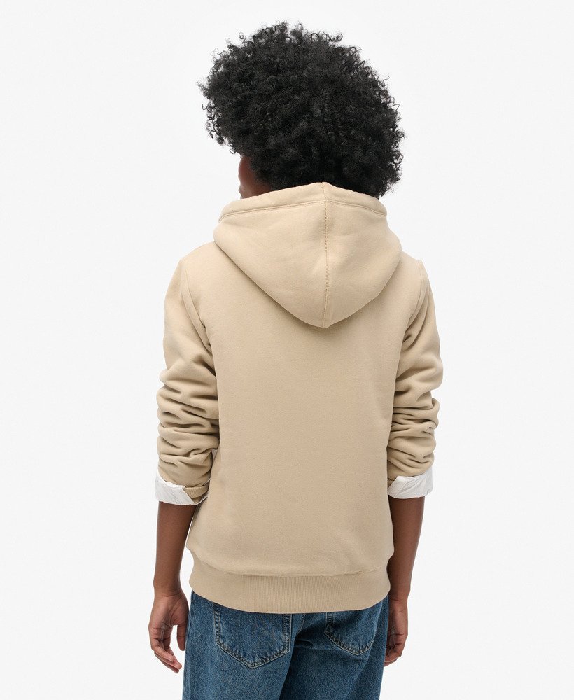 borg gevoerde hoodie met rits in kasseigrijs