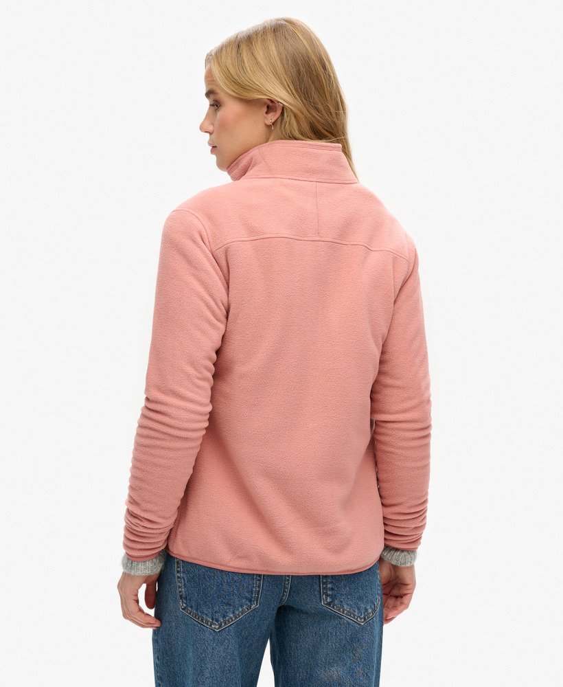 polar fleecejack met volledige ritssluiting in ash rose.