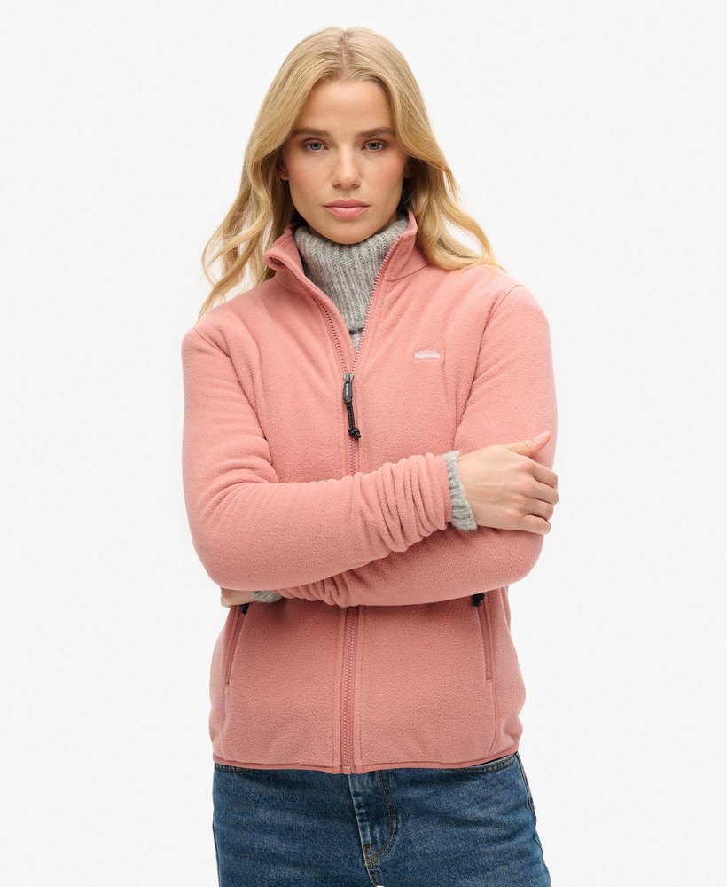 polar fleecejack met volledige ritssluiting in ash rose.