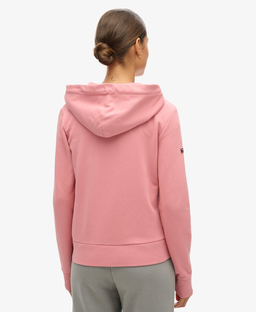 effen hoodie met rits in rookroze