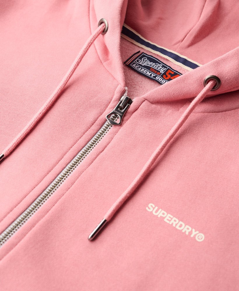 effen hoodie met rits in rookroze