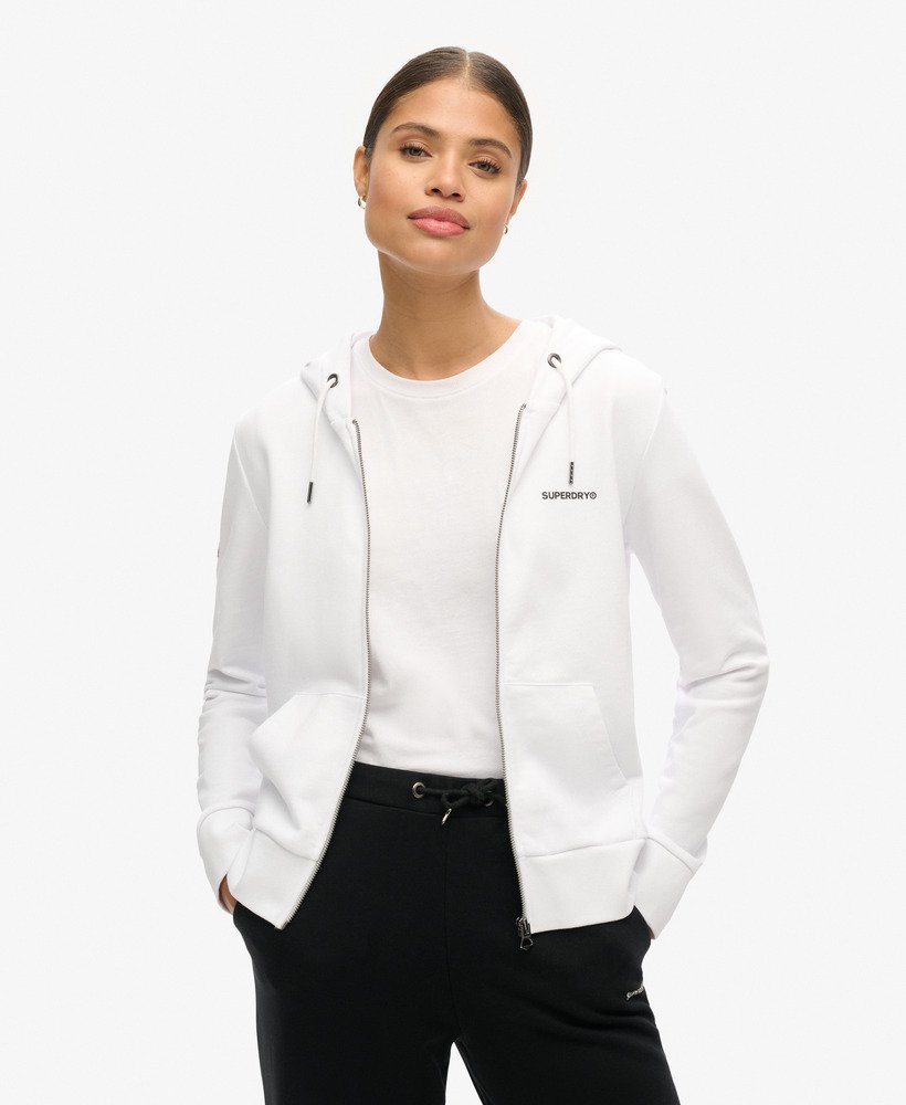 effen hoodie met rits in optic