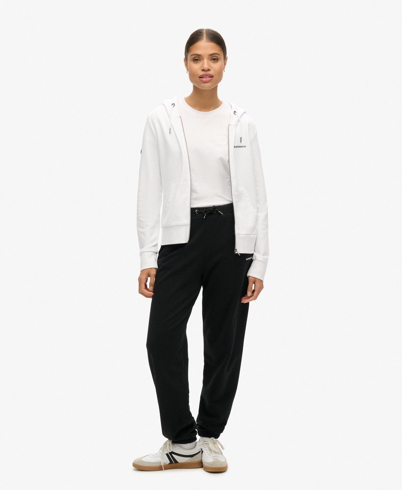 effen hoodie met rits in optic