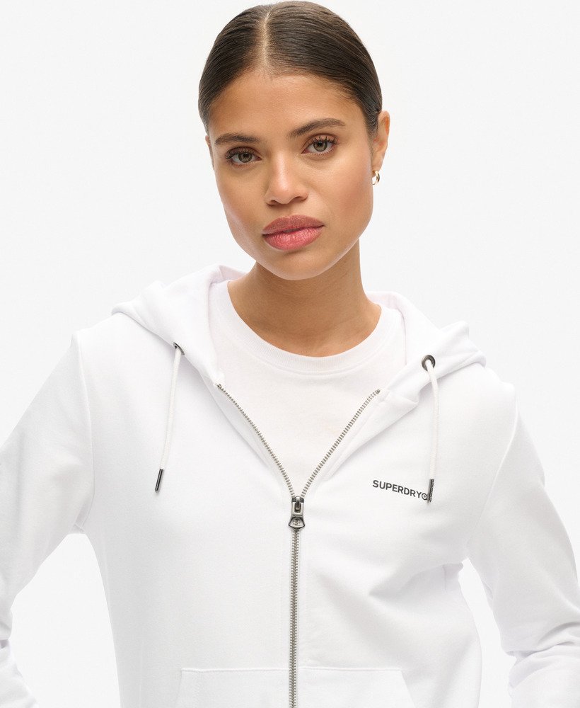 effen hoodie met rits in optic