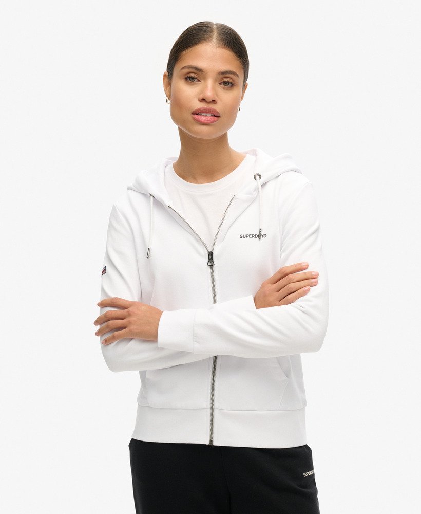 effen hoodie met rits in optic