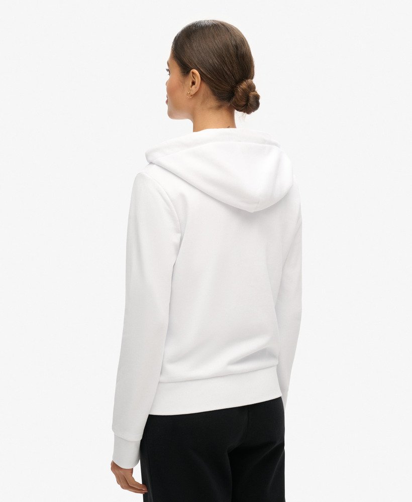 effen hoodie met rits in optic