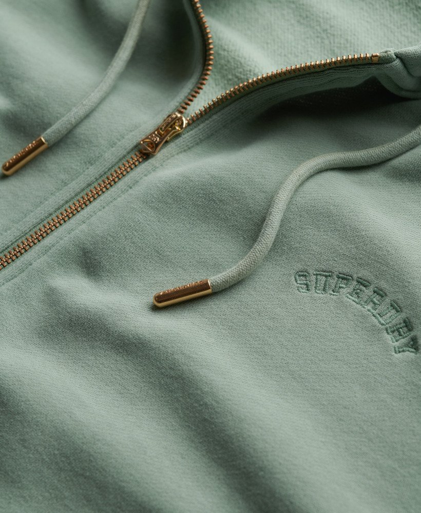 essential logo oversized raglan zip hoodie in lily pad green