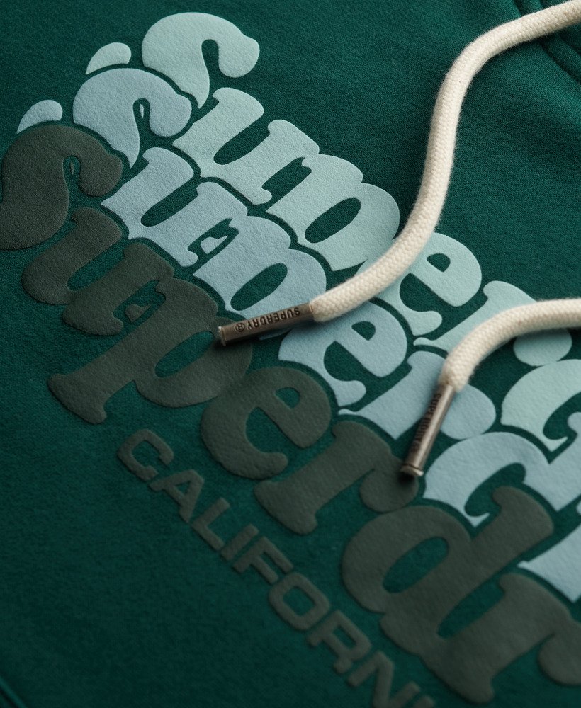 gestapelde hoodie in donker dennengroen