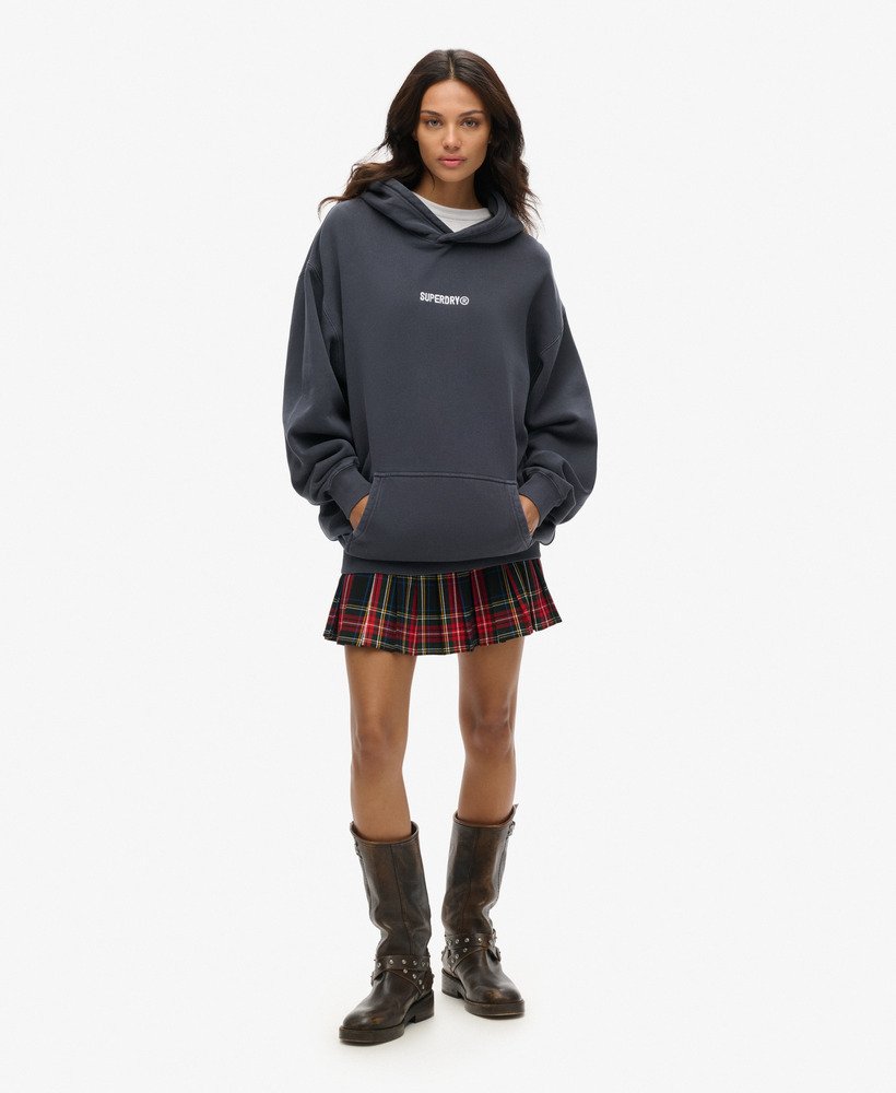 oversized hoodie met micrologo in ebbenhout
