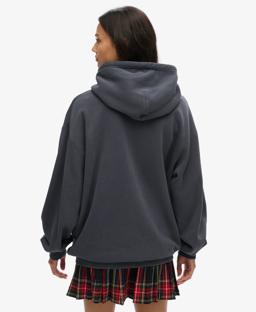 oversized hoodie met micrologo in ebbenhout