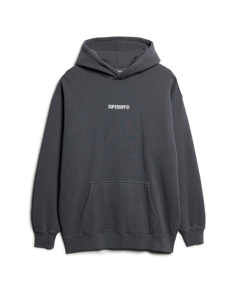 oversized hoodie met micrologo in ebbenhout