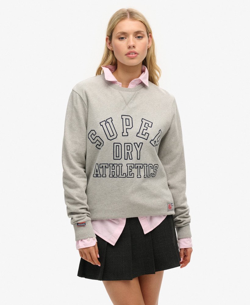 oversized sportief sweatshirt met print in sportief grijs gemêleerd