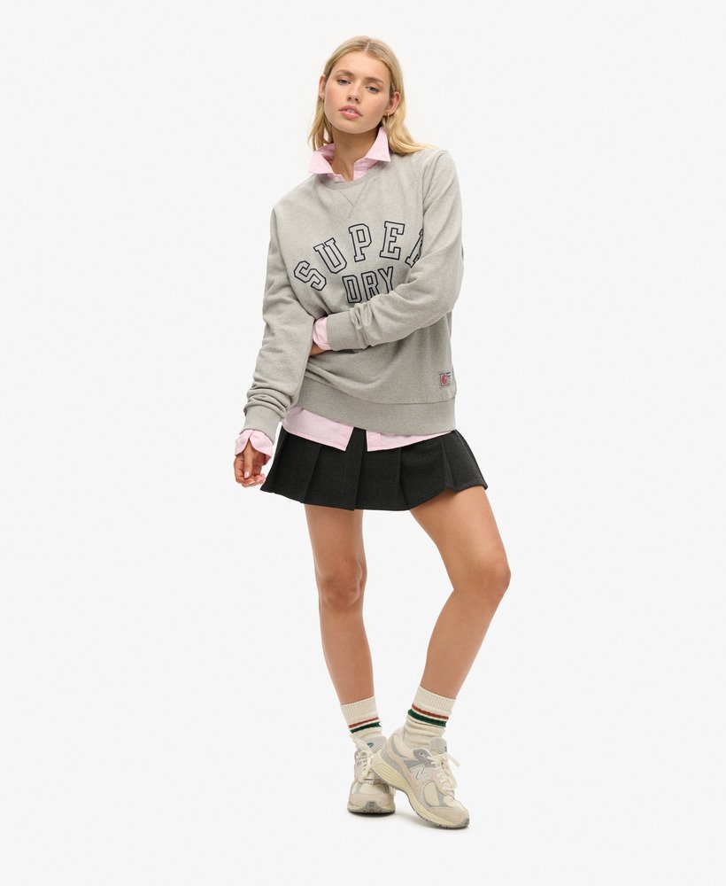 oversized sportief sweatshirt met print in sportief grijs gemêleerd