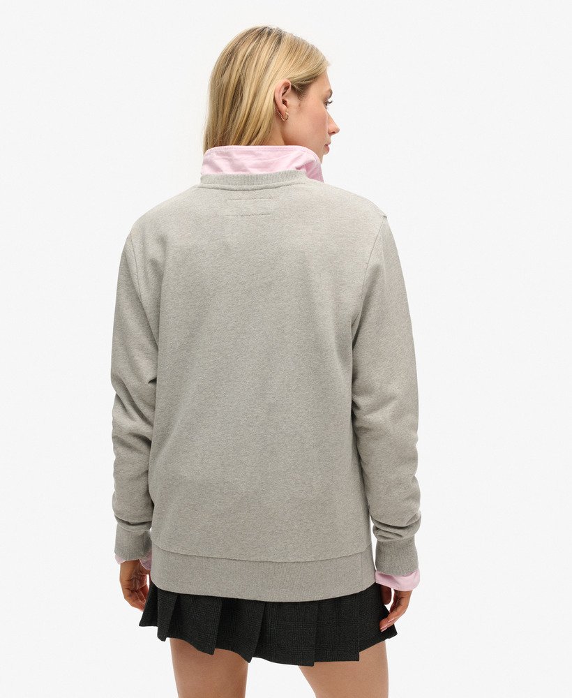 oversized sportief sweatshirt met print in sportief grijs gemêleerd