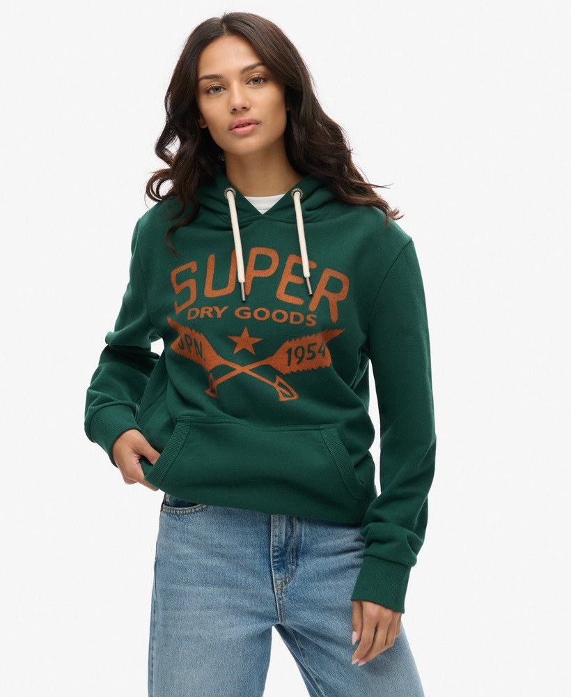 oversized outdoor hoodie met grafische print in bengreen marl.