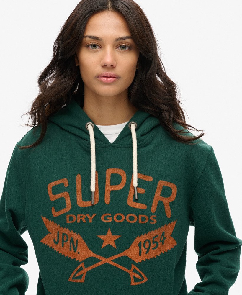 oversized outdoor hoodie met grafische print in bengreen marl.
