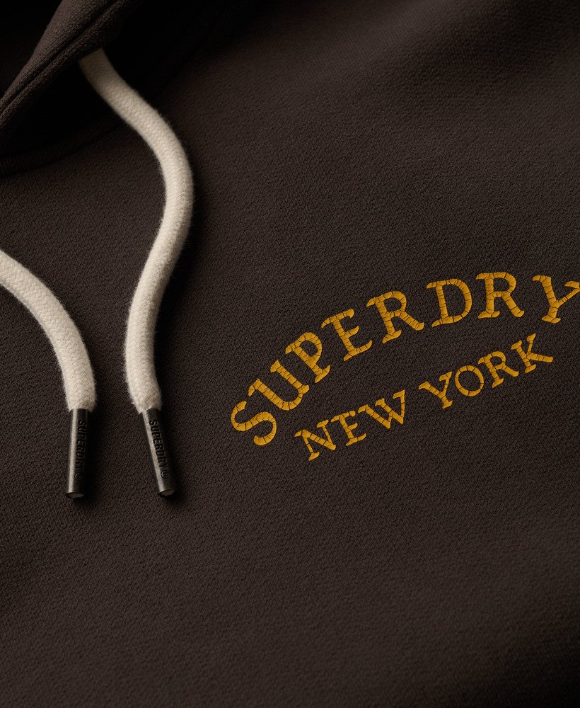 oversized hoodie met tattoo-print op de rug in vintage zwart.