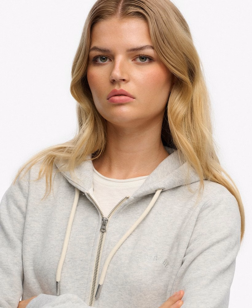 Essential Logo Cropped Zip Hoodie