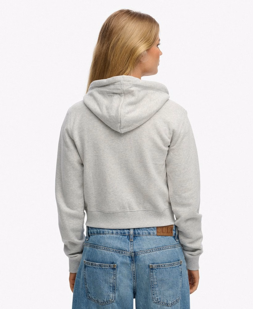 Essential Logo Cropped Zip Hoodie