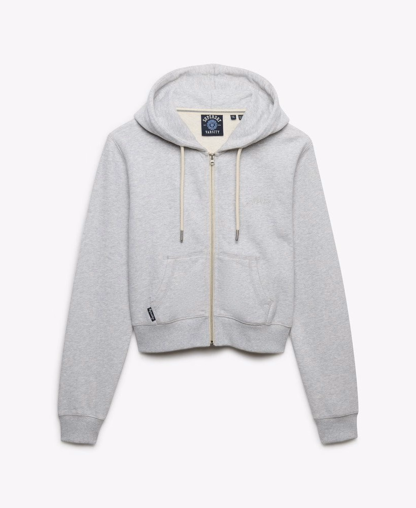 Essential Logo Cropped Zip Hoodie