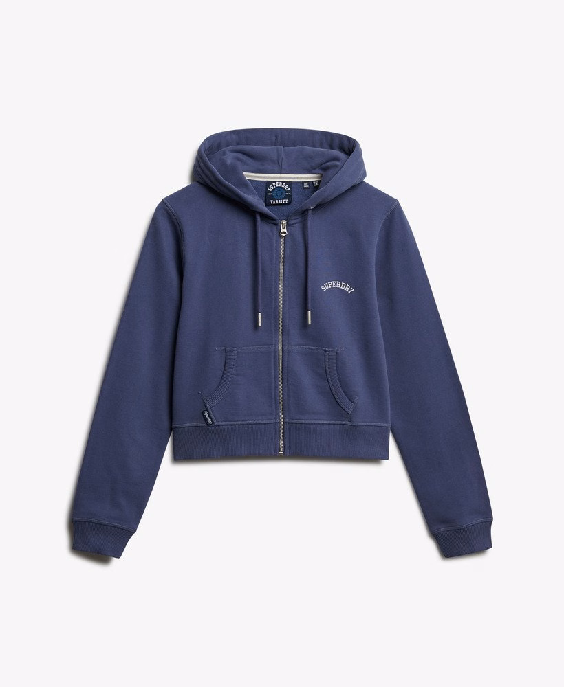 Essential Logo Cropped Zip Hoodie