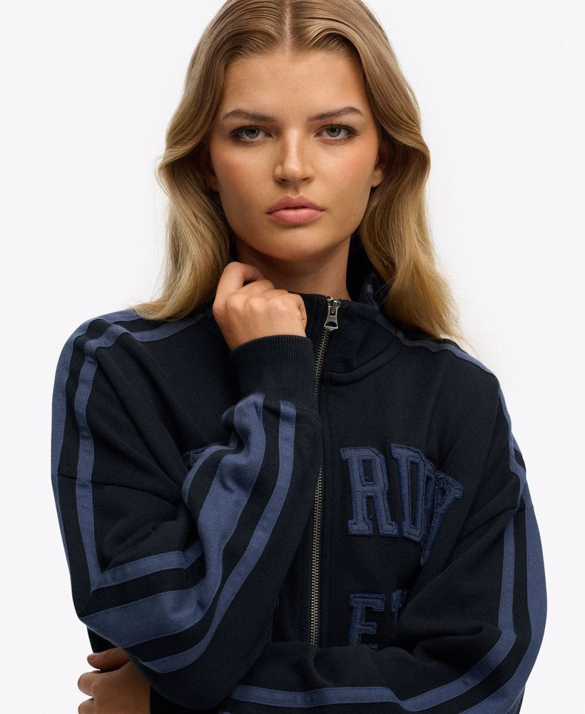 Athletic Essentials Applique Loose Zip Track Top