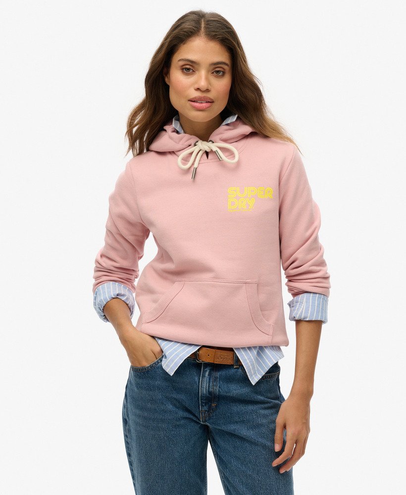 neon hoodie in zachtroze