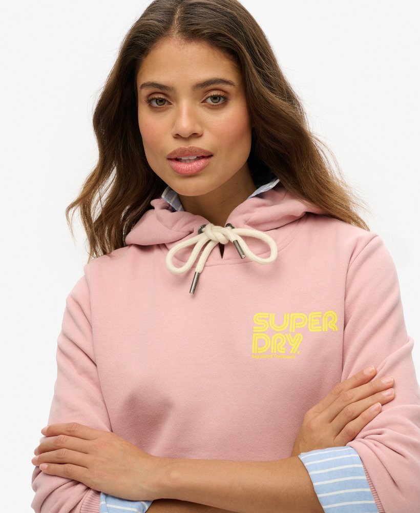neon hoodie in zachtroze
